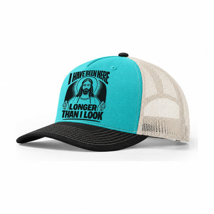 Ancient Saint Trucker Hat – Aqua Black White