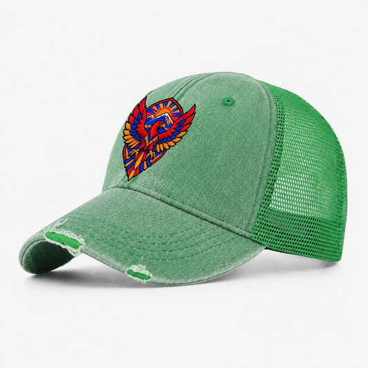 Armenia Minimal Emblem Country Logos Washed Trucker Hat – Ink Green