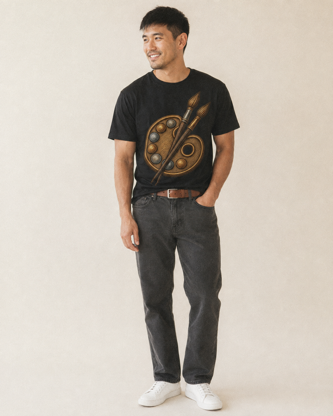 Artist Palette Classic T-shirt – studio model photo