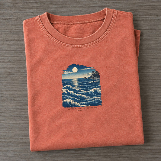 As The Waters Cover The Sea The Great Deep Vintage T-shirt – Terracotta