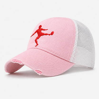 Association Football Side Volley Micro Motion Mark Washed Trucker Hat – Light Pink