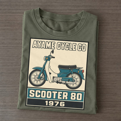 Ayame Scooter 80 Showa Speed Plates Classic T-shirt – Army Green