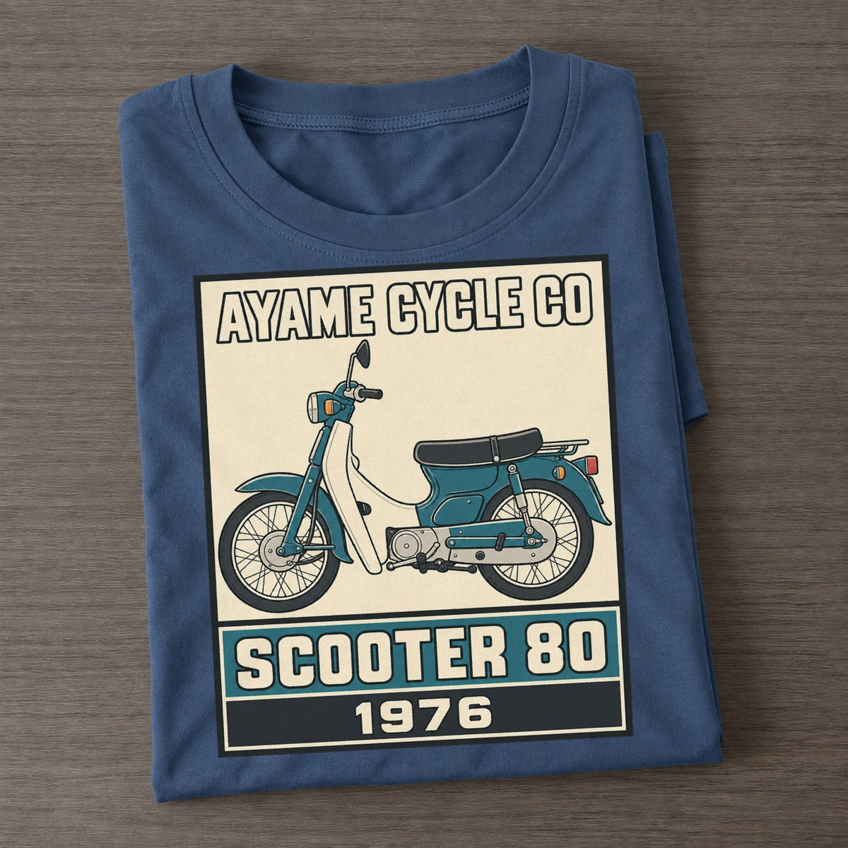 Ayame Scooter 80 Showa Speed Plates Classic T-shirt – Twilight Navy