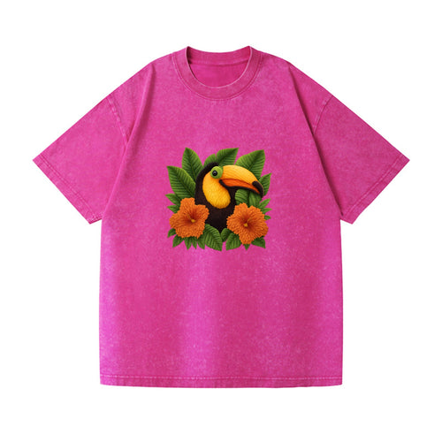 Tropical Toucan Floral Paradise Vintage T-shirt