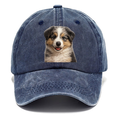 australian shepherd puppy portrait design Hat