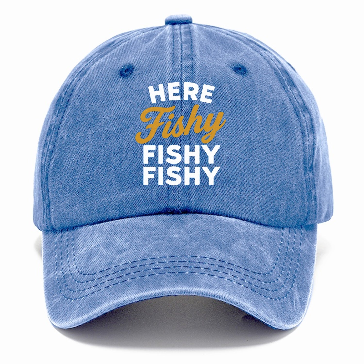 here fishy catch fish embroidery Hat