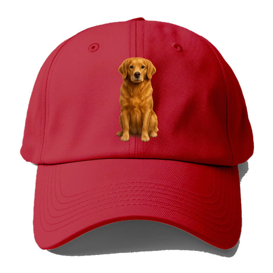 golden retriever portrait on brown background Hat