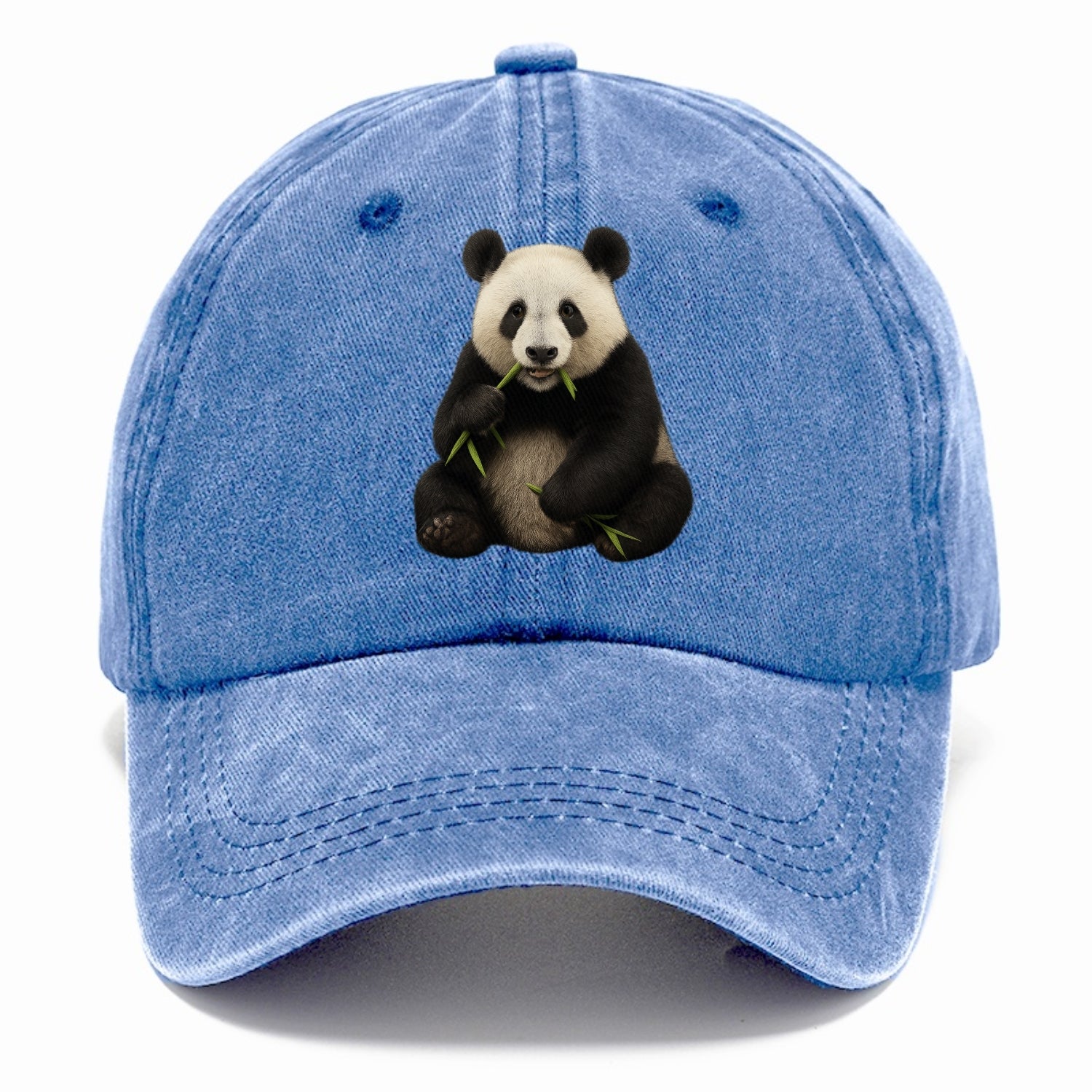 realistic panda eating bamboo hat Hat