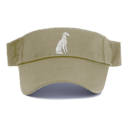 Borzoi White Sitting Pose Hat