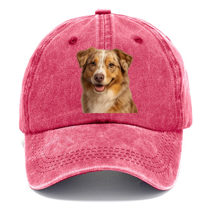 red merle australian shepherd portrait design Hat