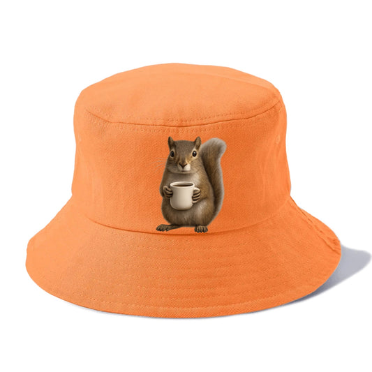 squirrel holding coffee cup art Hat
