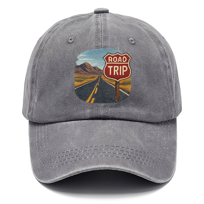 american road trip scenic embroidery Hat