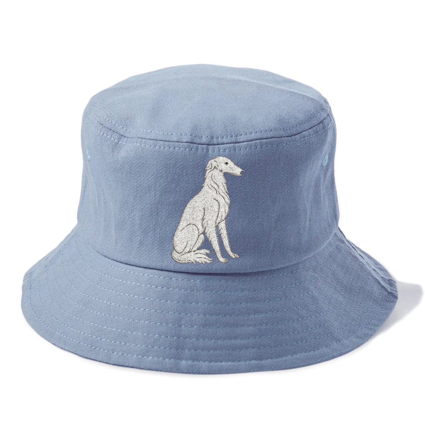 Borzoi White Sitting Pose Hat