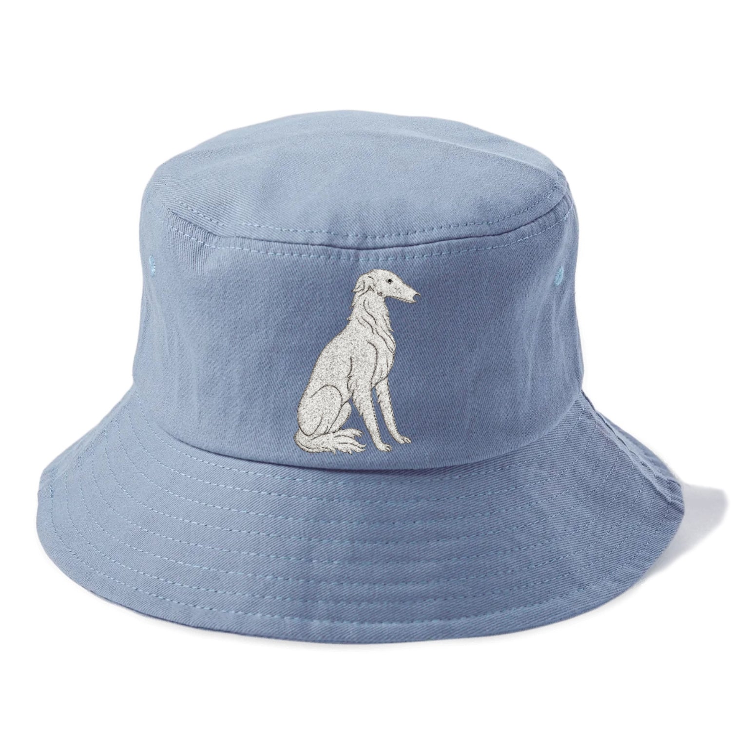 Borzoi White Sitting Pose Hat