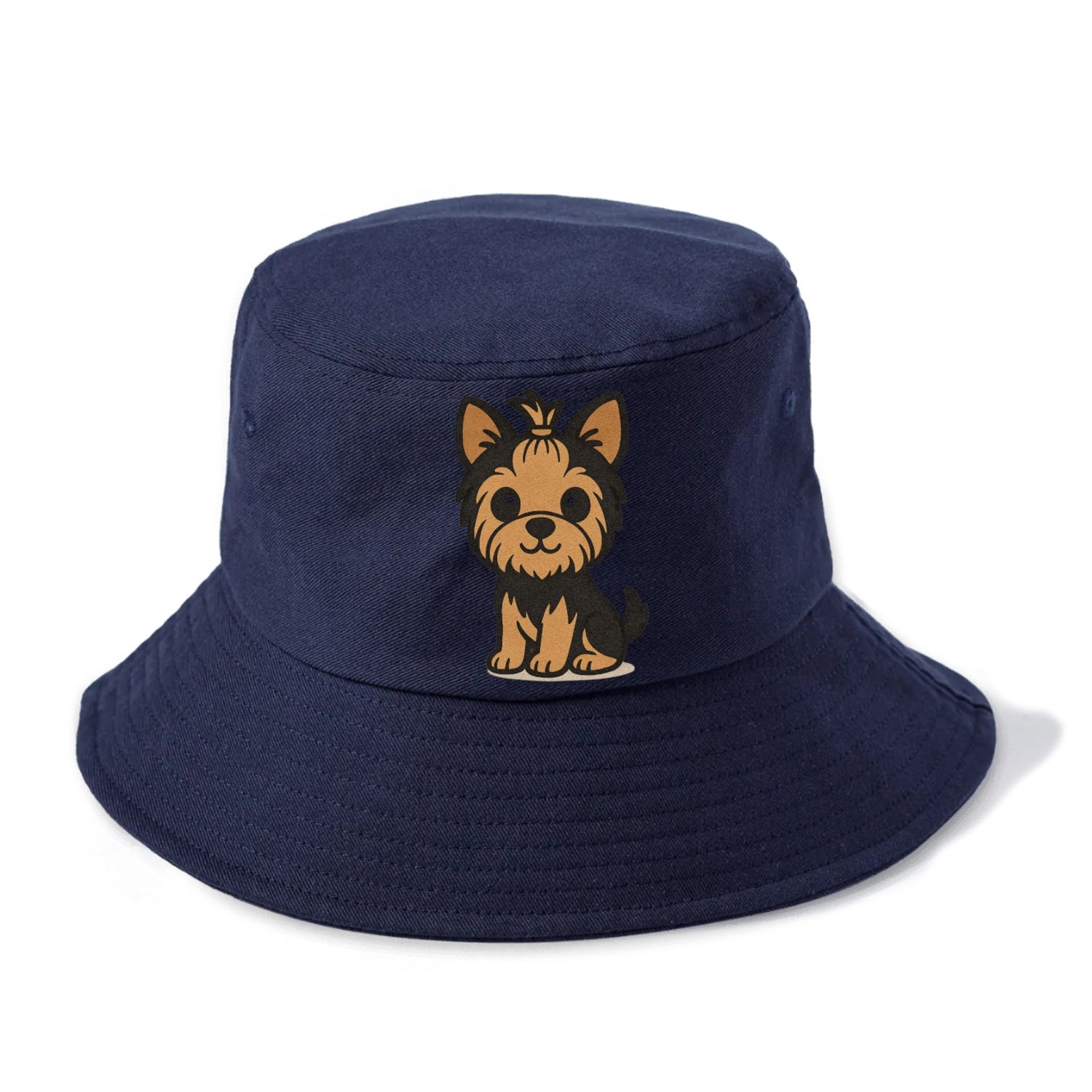 yorkshire terrier brown and black with top knot portrait design Hat