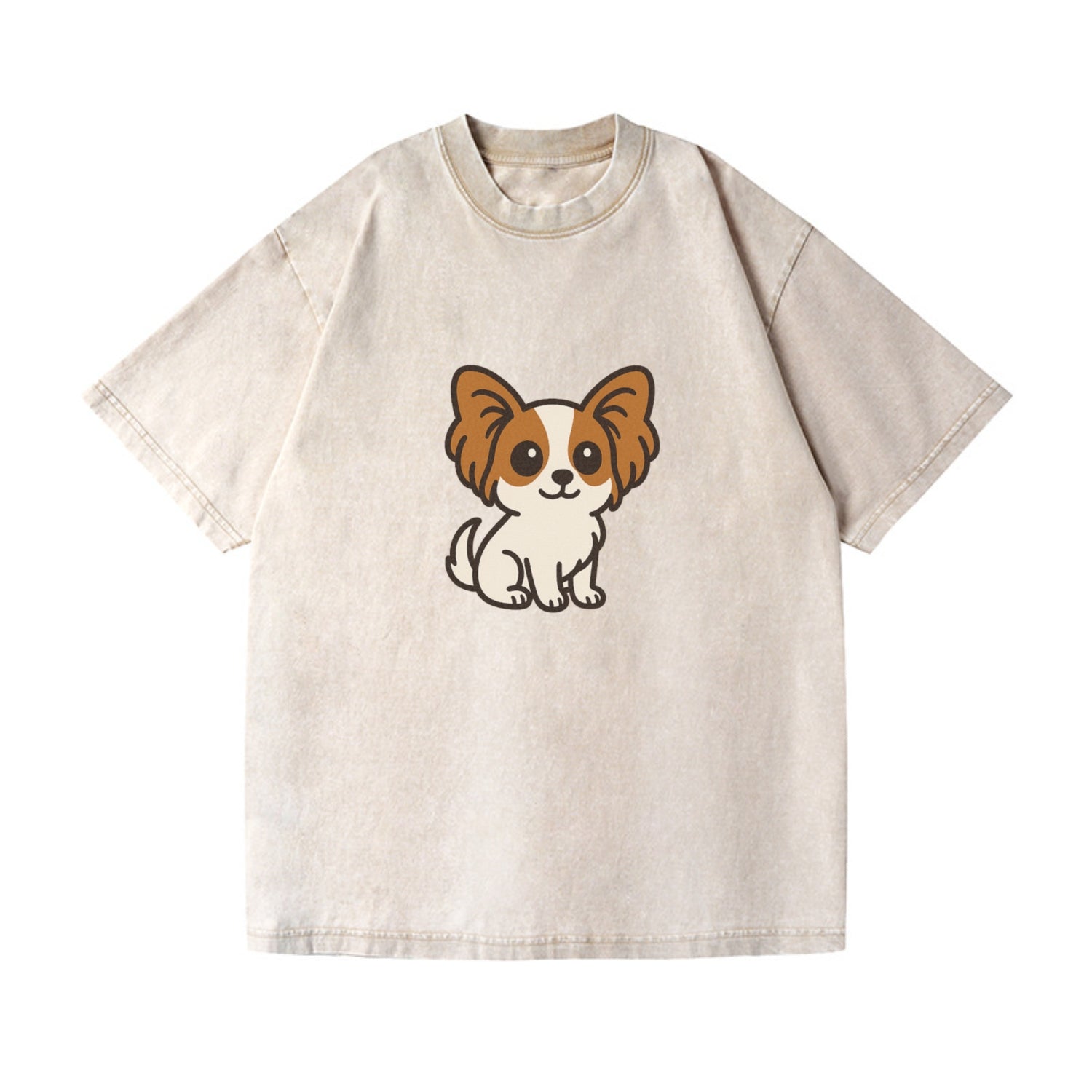 papillon white with brown ears sitting pose portrait design Hat