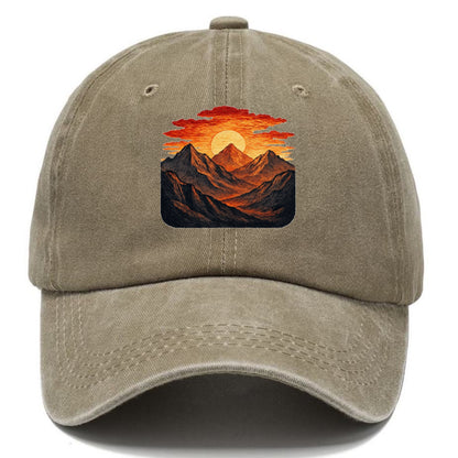 fiery mountains and sunset vista Hat