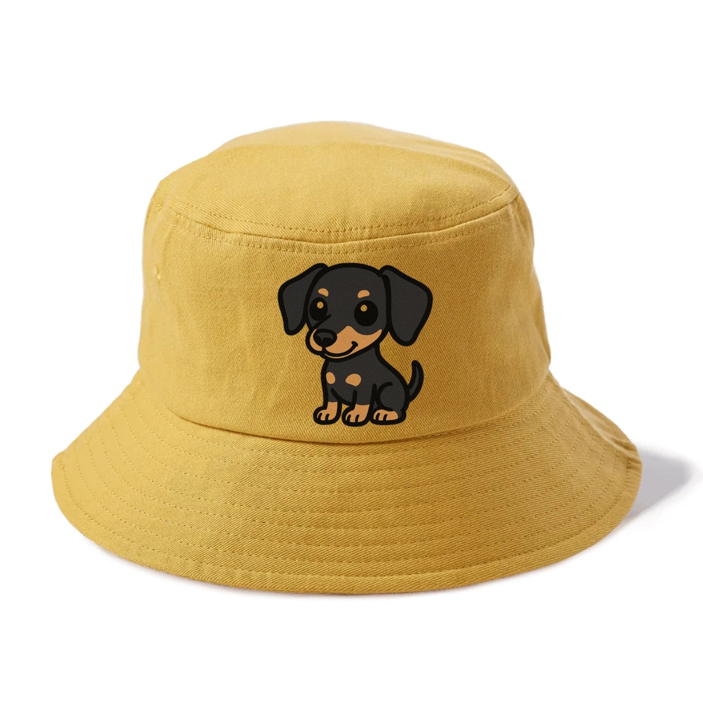 miniature pinscher black and tan sitting pose portrait design Hat