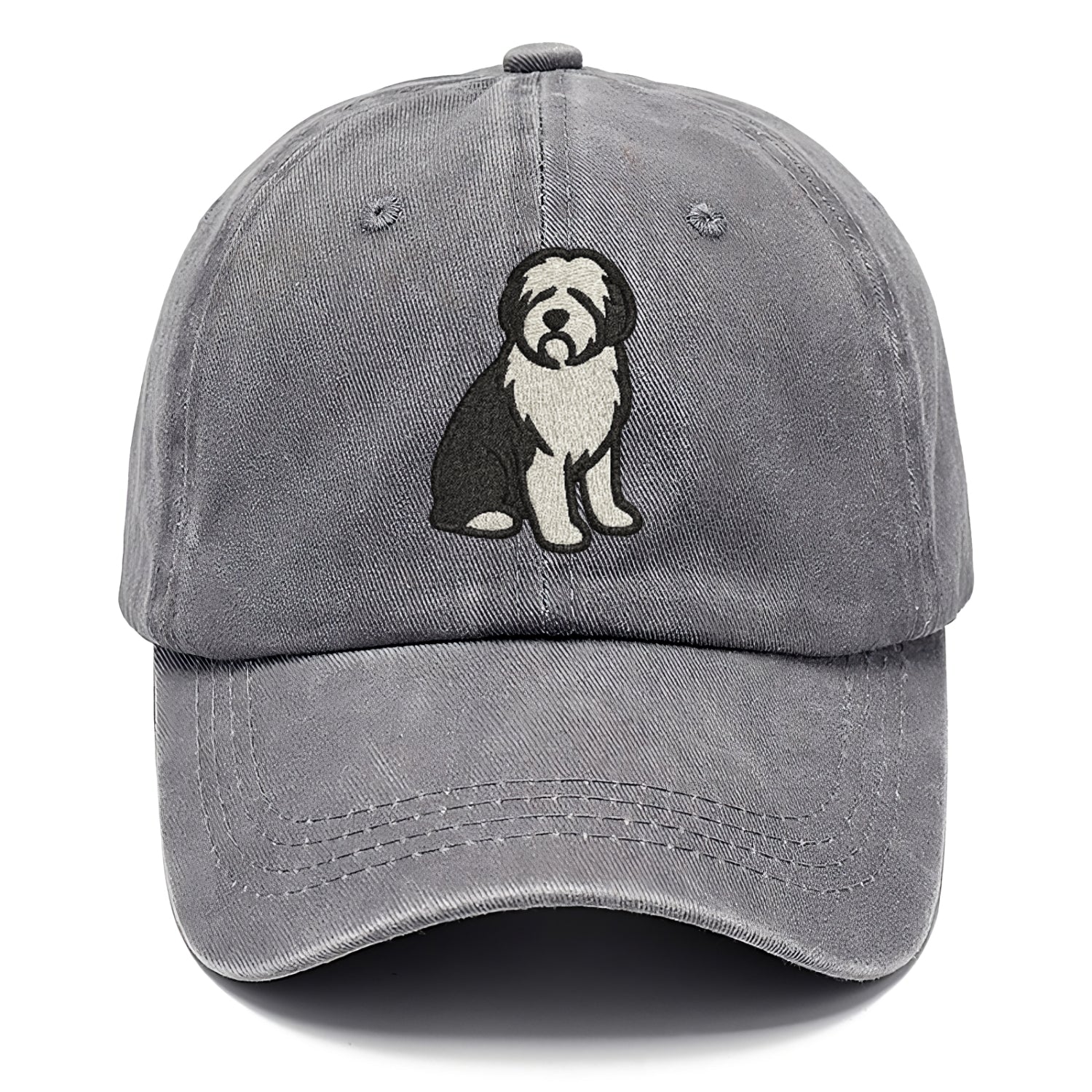 Old English Sheepdog Black And White Pose Hat