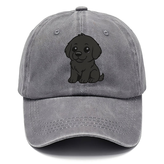 newfoundland black sitting pose with gentle giant expression portrait design Hat