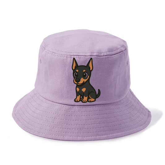 doberman black and tan sitting pose with cropped ears portrait design Hat