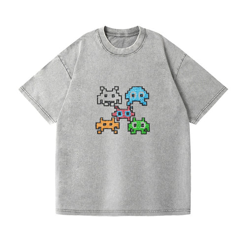 Pixelated Invasion Retro Collection Vintage T-shirt