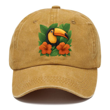 tropical paradise toucan bloom Hat