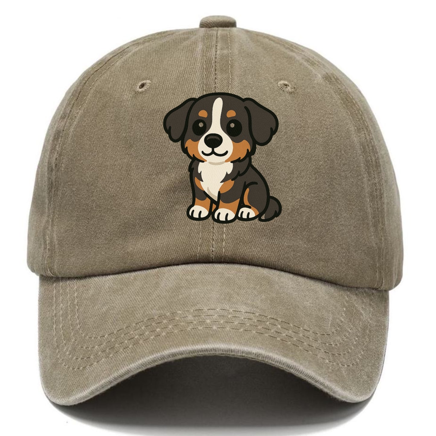bernese mountain dog tricolor sitting pose portrait design Hat