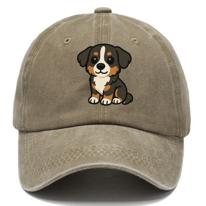 bernese mountain dog tricolor sitting pose portrait design Hat