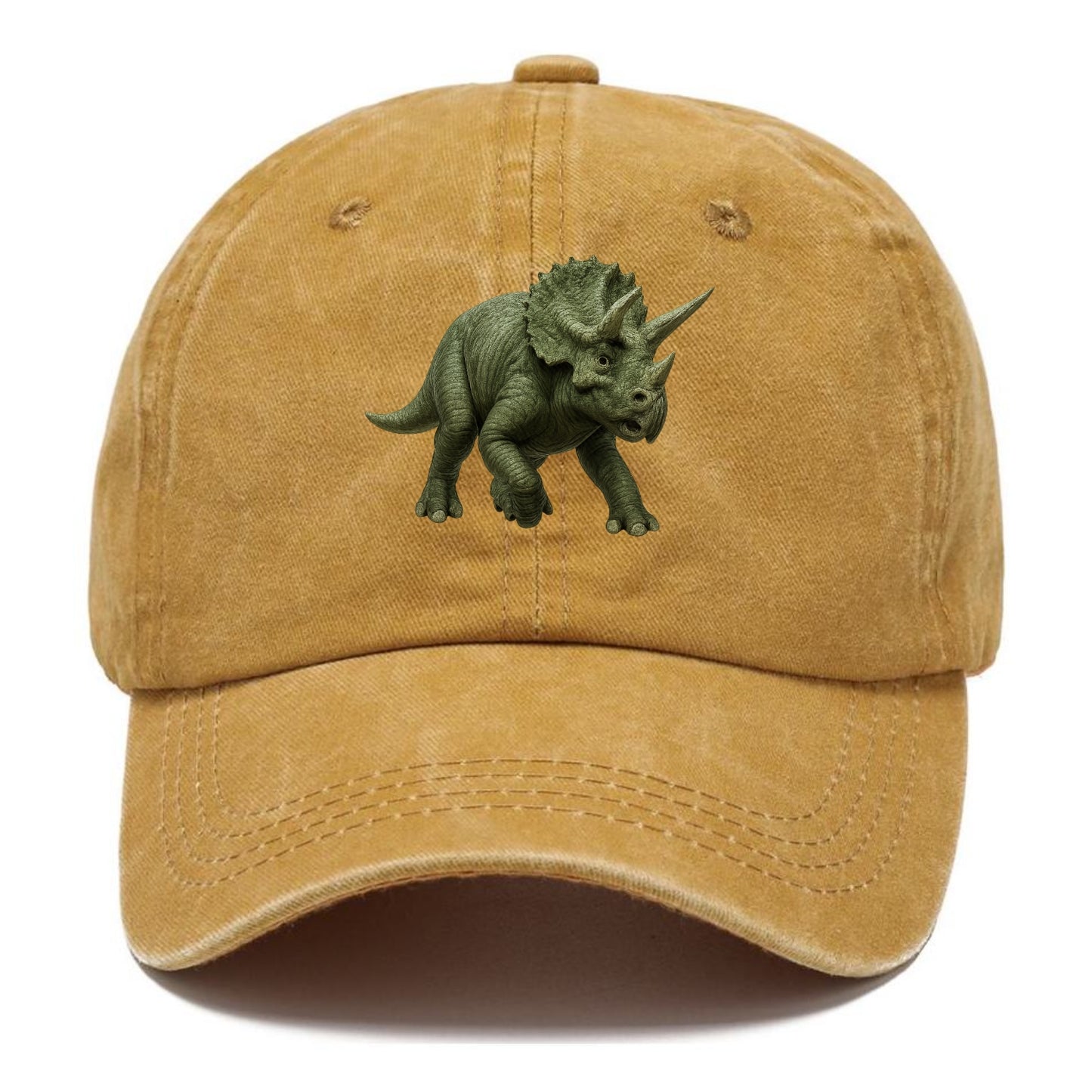 realistic triceratops roaming prehistoric earth Hat