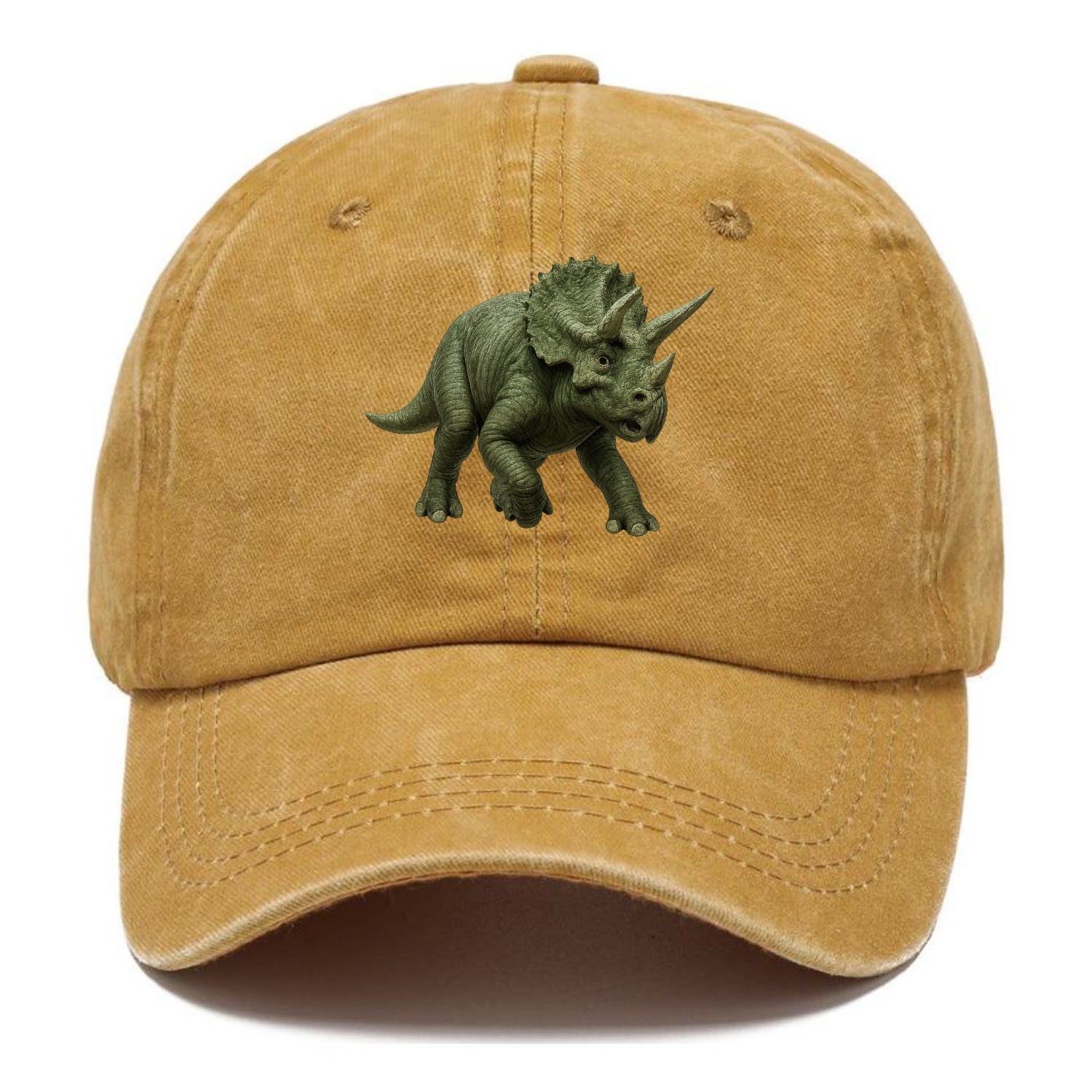 realistic triceratops roaming prehistoric earth Hat