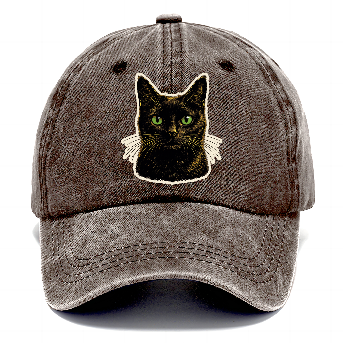 Green Eyed Black Cat Classic Cap