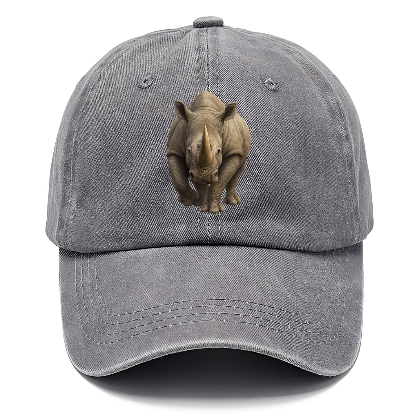rhino portrait intense gaze illustration Hat