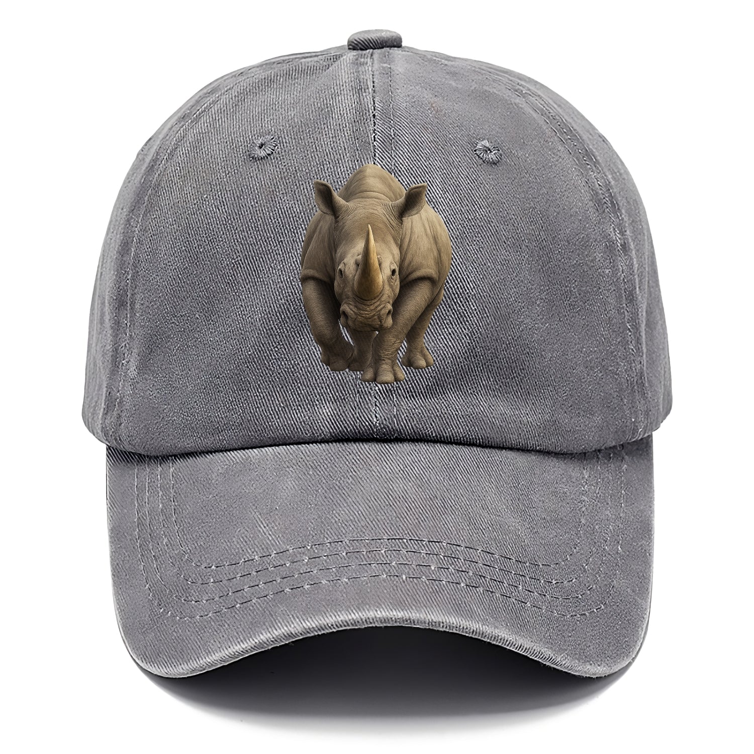 rhino portrait intense gaze illustration Hat