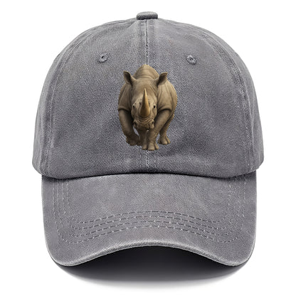 rhino portrait intense gaze illustration Hat