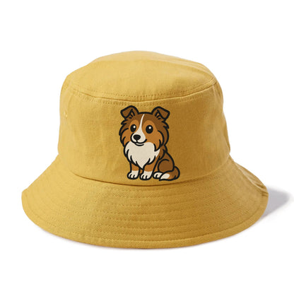 shetland sheepdog sable and white sitting pose portrait design Hat