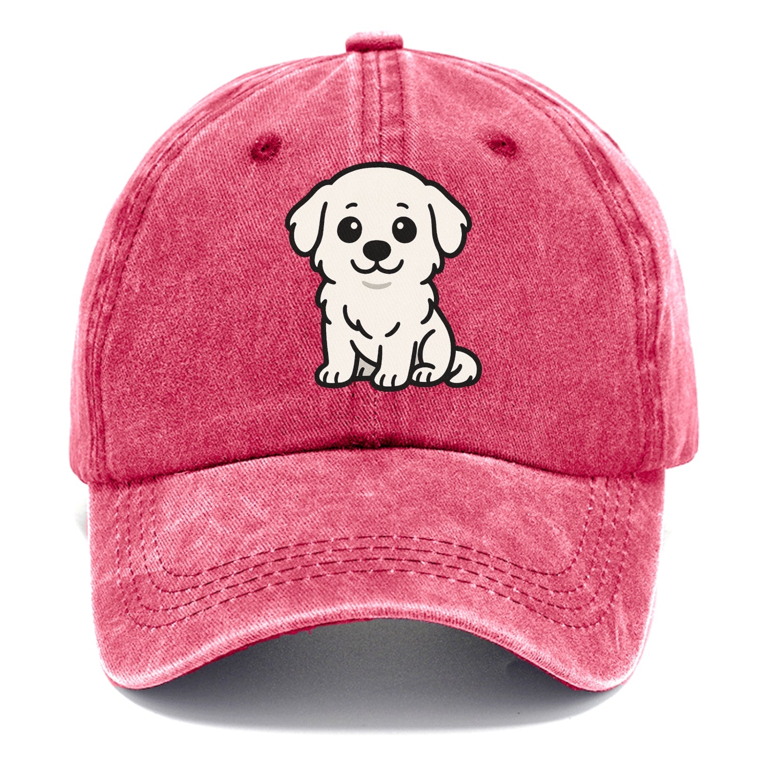 Great Pyrenees White Fluffy Sitting Pose Portrait Design Hat