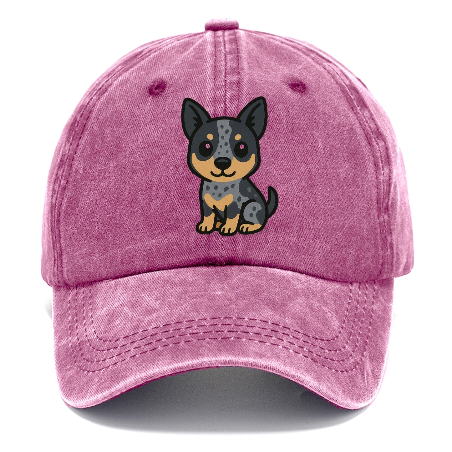 australian cattle dog blue heeler sitting pose portrait design Hat