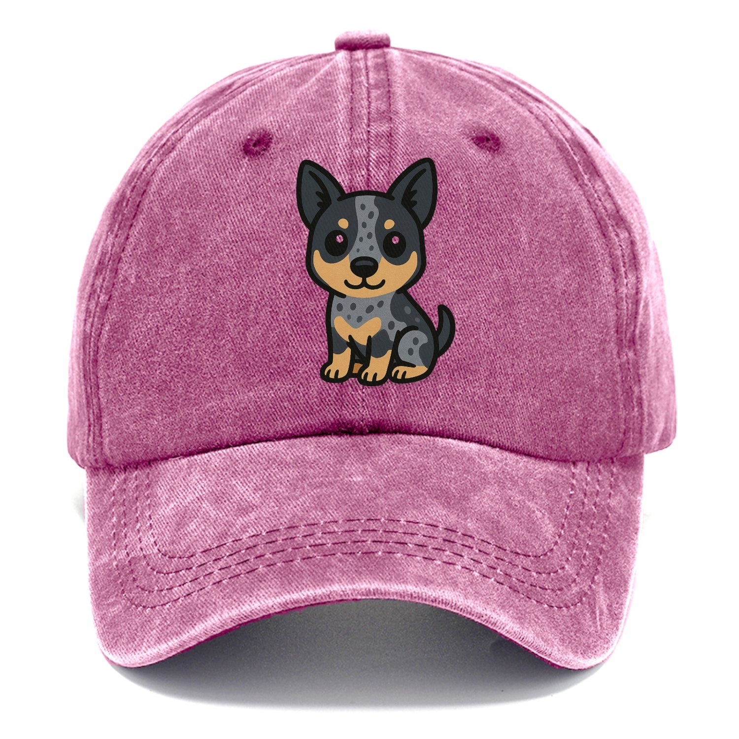 australian cattle dog blue heeler sitting pose portrait design Hat
