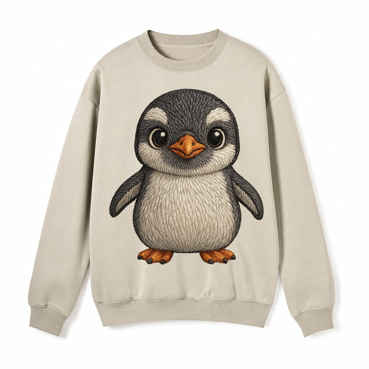 Baby Gentoo Penguin Fleece Sweatshirt – light-khaki