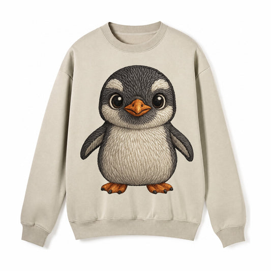 Baby Gentoo Penguin Fleece Sweatshirt – light-khaki