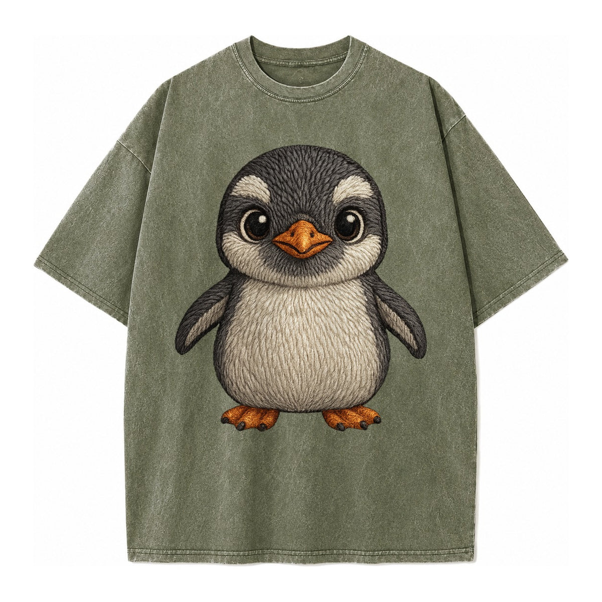 Baby Gentoo Penguin Vintage T-shirt – army-green