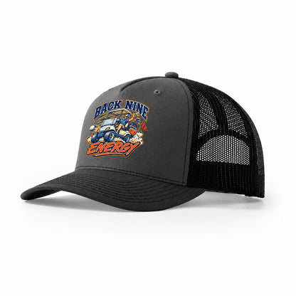 Back Nine Energy Golf Life Trucker Hat – Dark Grey Black