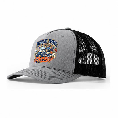 Back Nine Energy Golf Life Trucker Hat – Sport Grey Black
