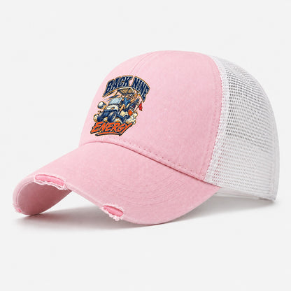 Back Nine Energy Golf Life Washed Trucker Hat – Light Pink