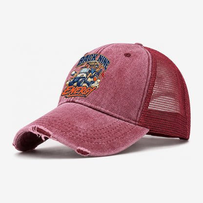 Back Nine Energy Golf Life Washed Trucker Hat – Wine Red