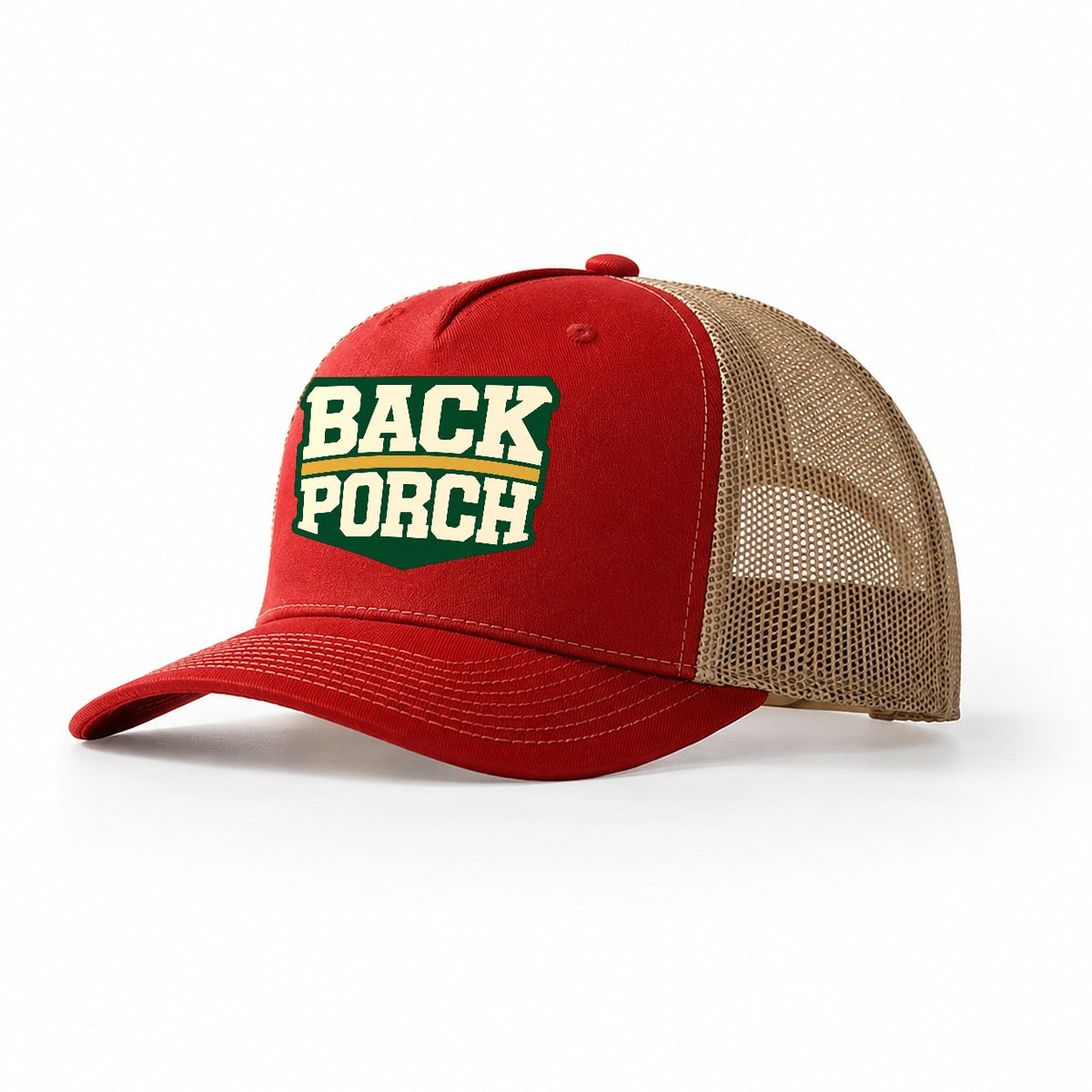 Back Porch Brew House Trucker Hat – Red Khaki