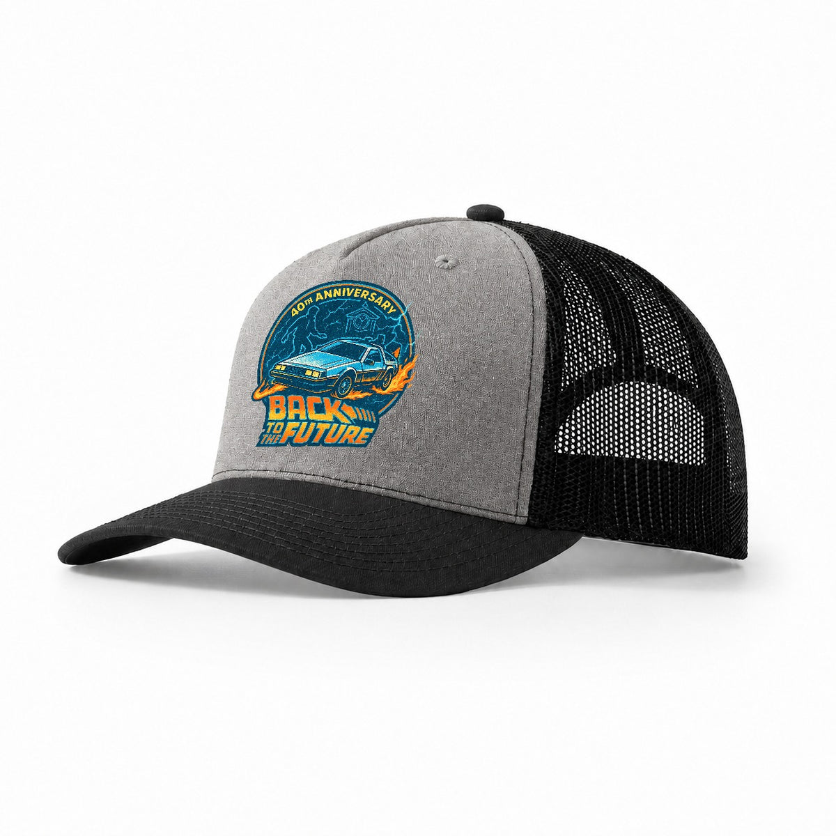 Back To The Future 40th Anniversary Trucker Hat – Grey-Black