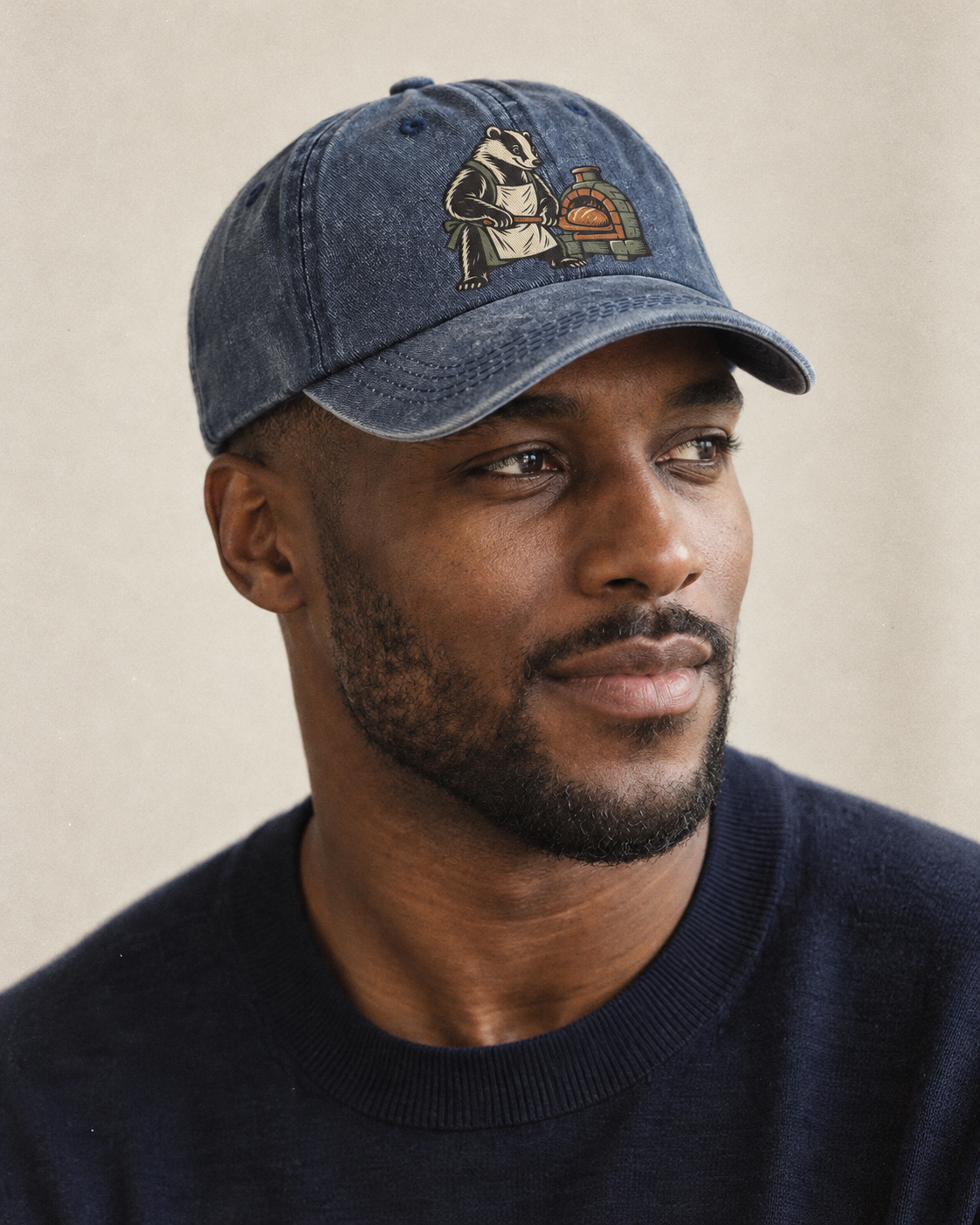 Model wearing the cap