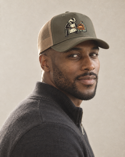 Model wearing the cap